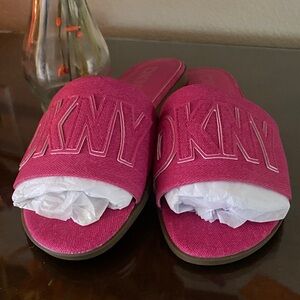 DKNY Fuchsia Slide Sandals